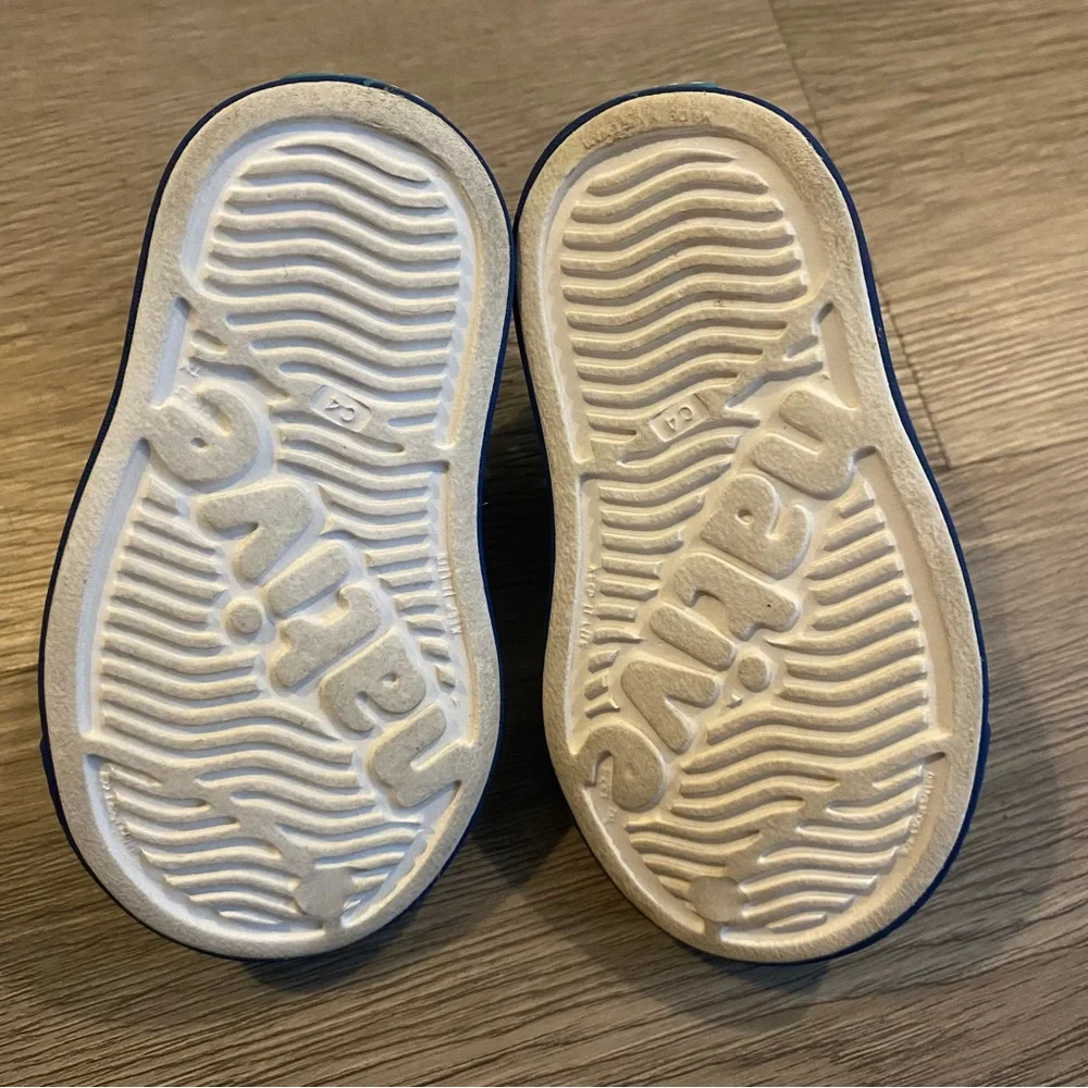 Natives 4C‎ Toddler Shoes Jefferson Blue White Striped Water Beach Slip On
